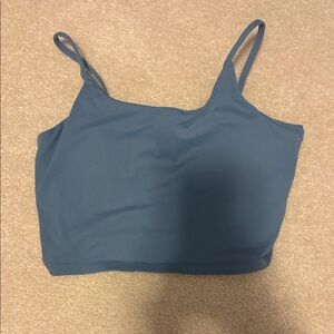 Blue Spaghetti Strap Crop Top